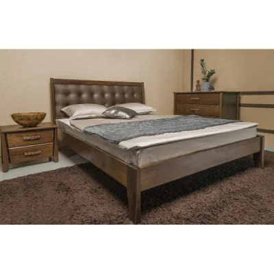 Bed "City" PREMIUM with a soft backrest without footrest